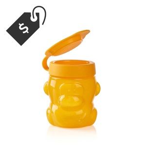 Tupperware brand new monkey snack cup. yellow/orange